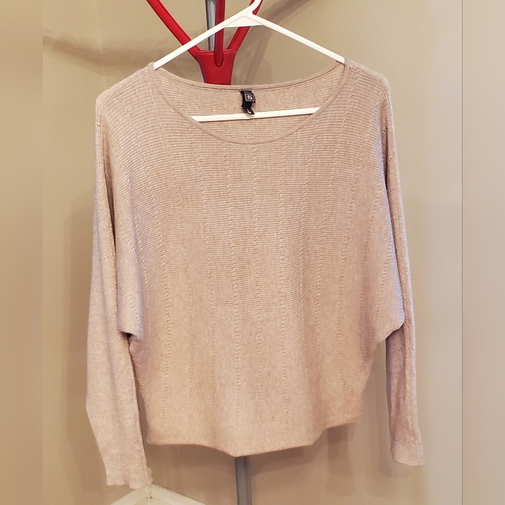 Beige/taupe batwing sweater small